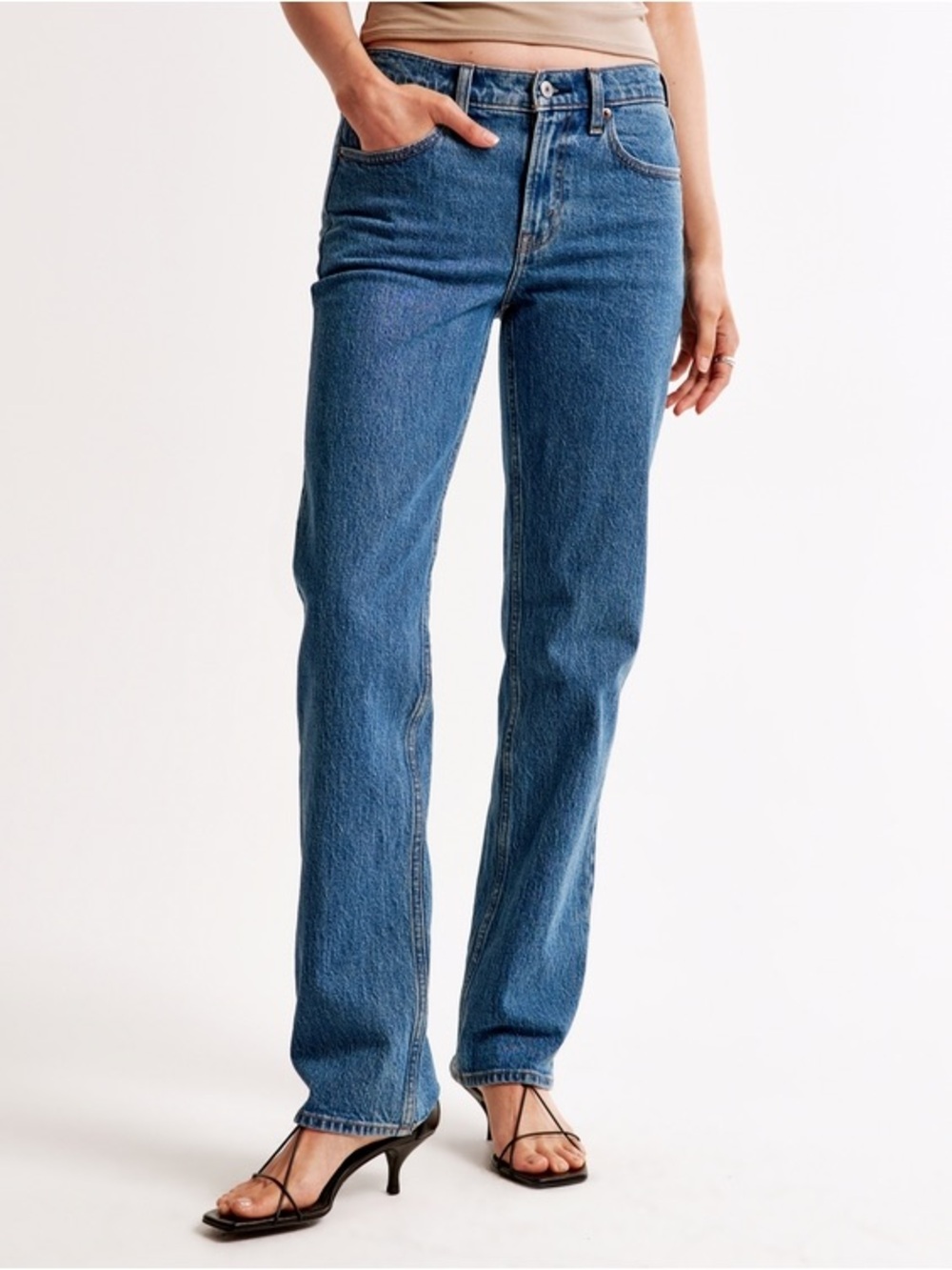 NWT ABERCROMBIE Womens Jeans 27 Short 90s Straight Mid Rise Vintage Style NEW